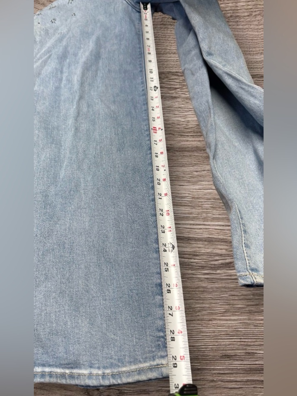 Old Navy High-Waisted O.G. Loose Rhinestone-Embellished Jeans in a light wash - Picture 5 of 9